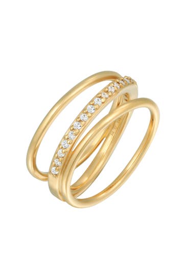 ELLI Ring Wickelring Zirkonia 925 Silber Gold