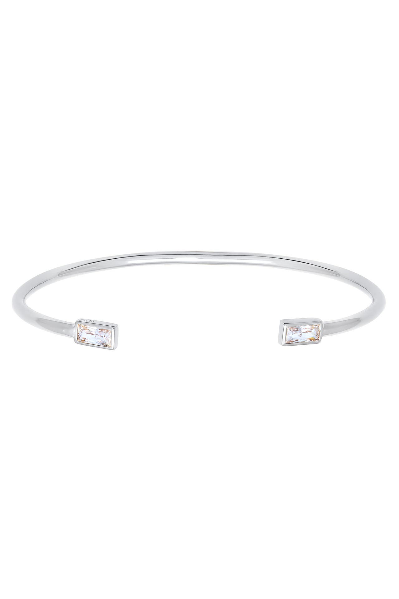 ELLI Armband Armreif Offen Zirkonia Rechteck 925 Silber Silber, Bild 1