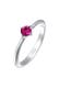 Ring Solitär Kristall Rot-Rosa Klassik 925 Silber Silber