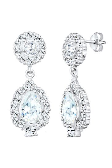 ELLI PREMIUM Ohrringe Ohrhänger Kristalle Zirkonia 925 Silber Weiß