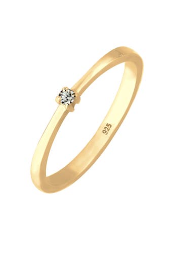 ELLI Ring Solitär 925 Silber, mit Kristallen von Swarovski® Gold