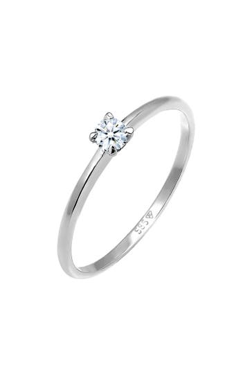 ELLI DIAMONDS Ring Diamant Weiß Brillantschliff (0.06 ct) 585 Weißgold Silber