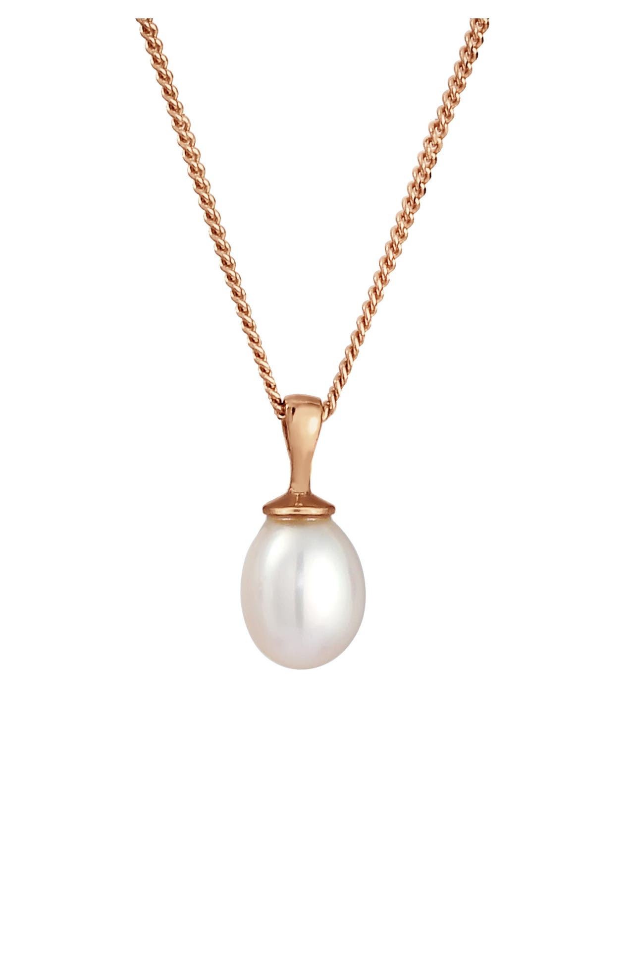 ELLI Kette Panzerkette Anhänger Süsswasserperle 925 Silber Rosegold, Bild 1