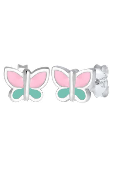 ELLI Ohrringe Kinder Schmetterling Pastel Emaille 925 Silber