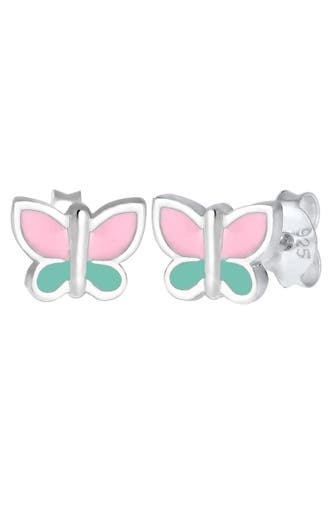 ELLI Ohrringe Kinder Schmetterling Pastel Emaille 925 Silber