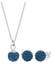 Schmuckset Kugel 925 Sterling Silber, mit Kristallen von Swarovski® Blau