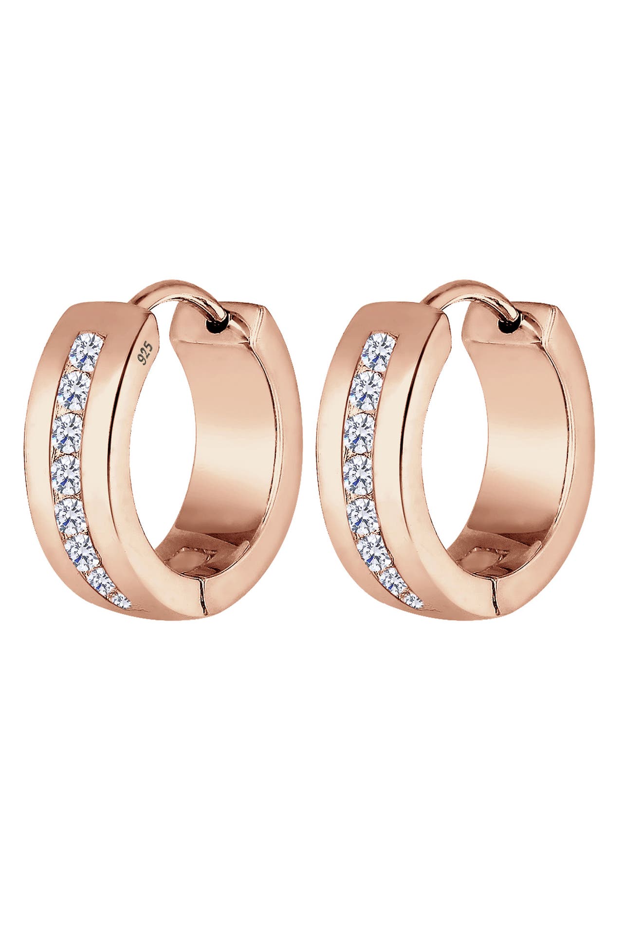 ELLI Ohrringe Elli Ohrringe Creolen Zirkonia Basic Glamour Elegant 925 Silber Rosegold, Bild 1