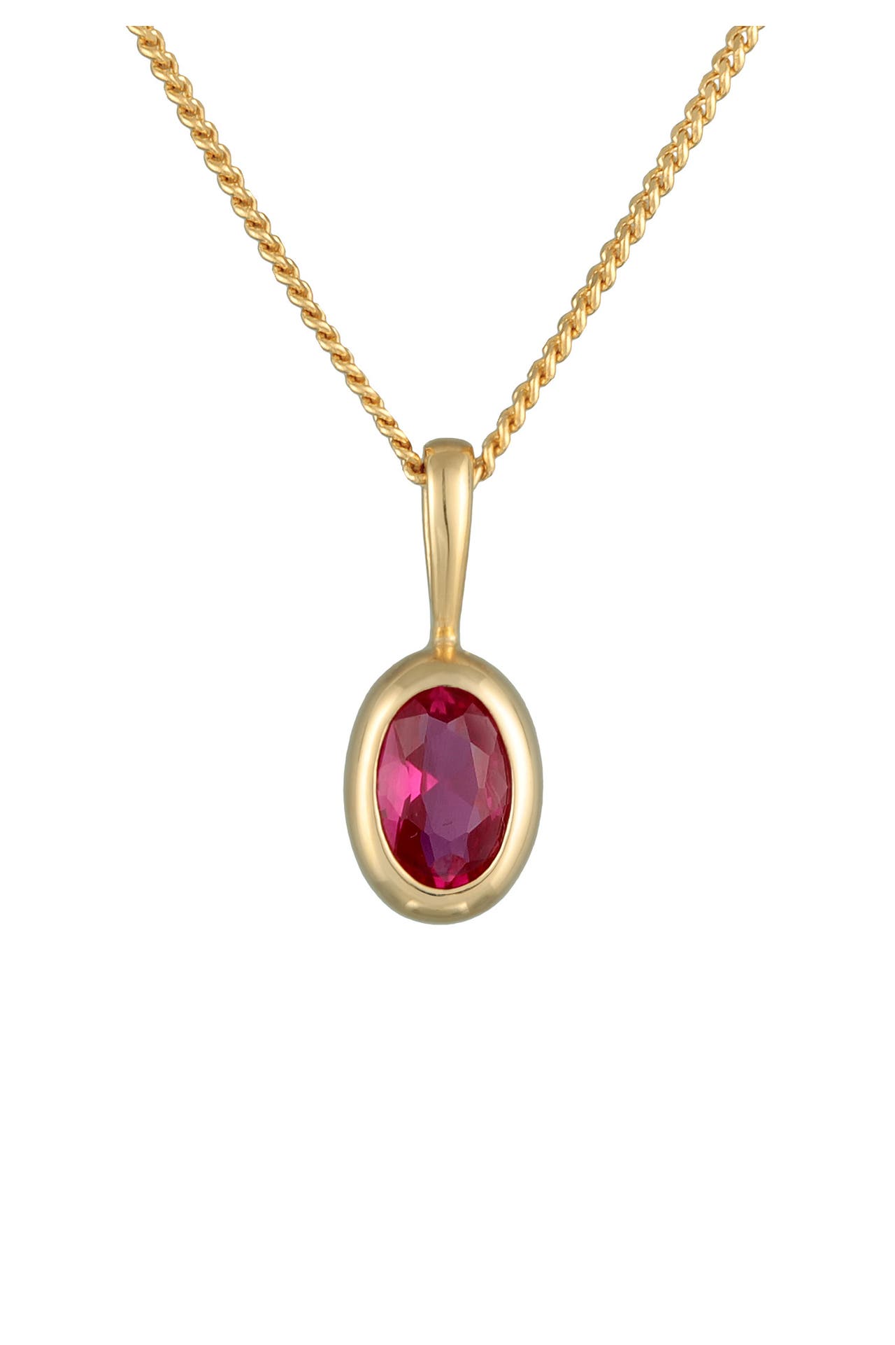 ELLI PREMIUM Kette Rubin synthetisch Soltiär Klassik 375er Gelbgold Gold, Bild 1