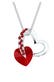 Kette Herz Anhänger 925 Silber, mit Kristallen von Swarovski® Dunkelrot