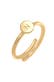 Ring Verstellbar Initiale Kreis 925 Sterling Silber Gold