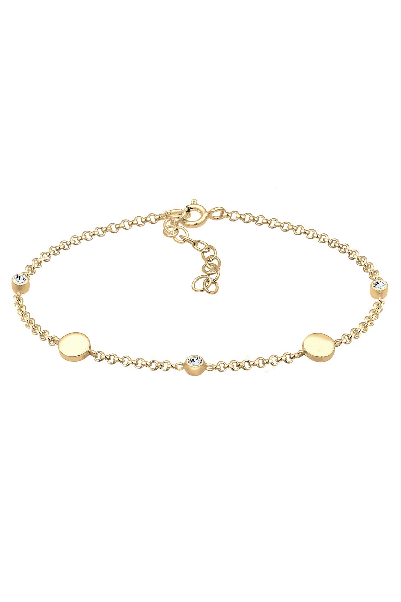 ELLI Armband Plättchen mit Kristallen von Swarovski® 925 Sterling Silber Gold, Bild 1