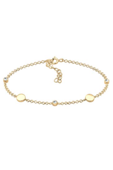ELLI Armband Plättchen mit Kristallen von Swarovski® 925 Sterling Silber Gold