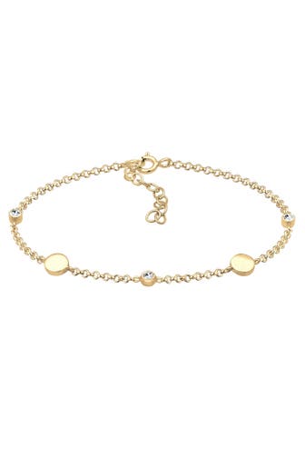 ELLI Armband Plättchen mit Kristallen von Swarovski® 925 Sterling Silber Gold