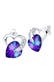Ohrringe Herz Liebe 925 Silber, mit Kristallen von Swarovski® Violett