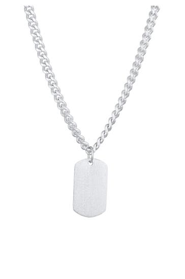 KUZZOI Kette Panzerkette Anhänger Platte 925 Silber Silber