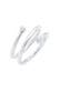 Ring Wickelring Geo Kristalle 925 Sterling Silber Silber