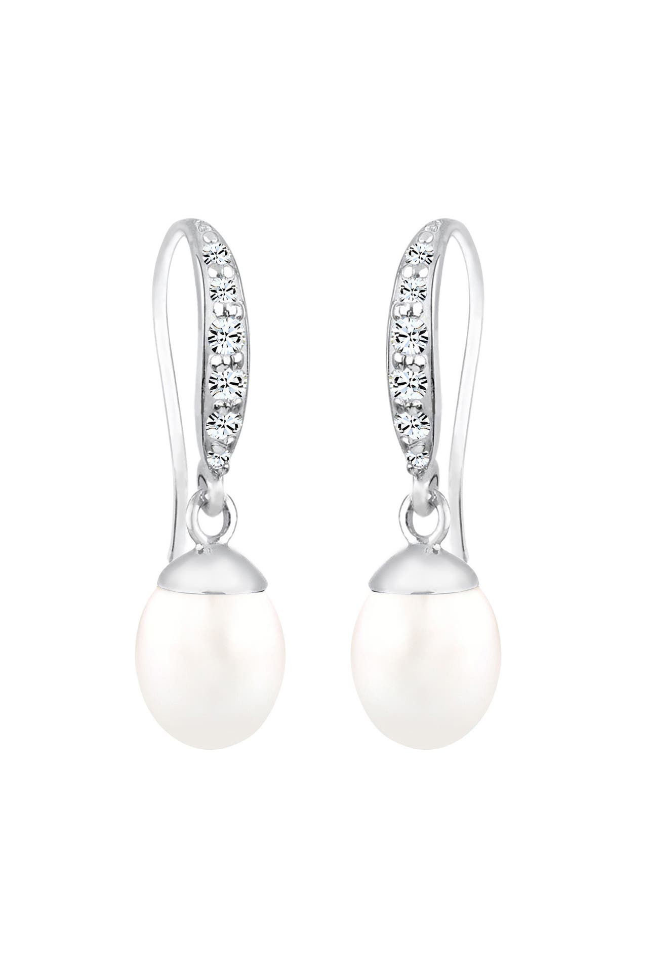 ELLI Ohrringe Süßwasserzuchtperlen Kristalle Weiß 925 Sterling Silber Weiß, Bild 1