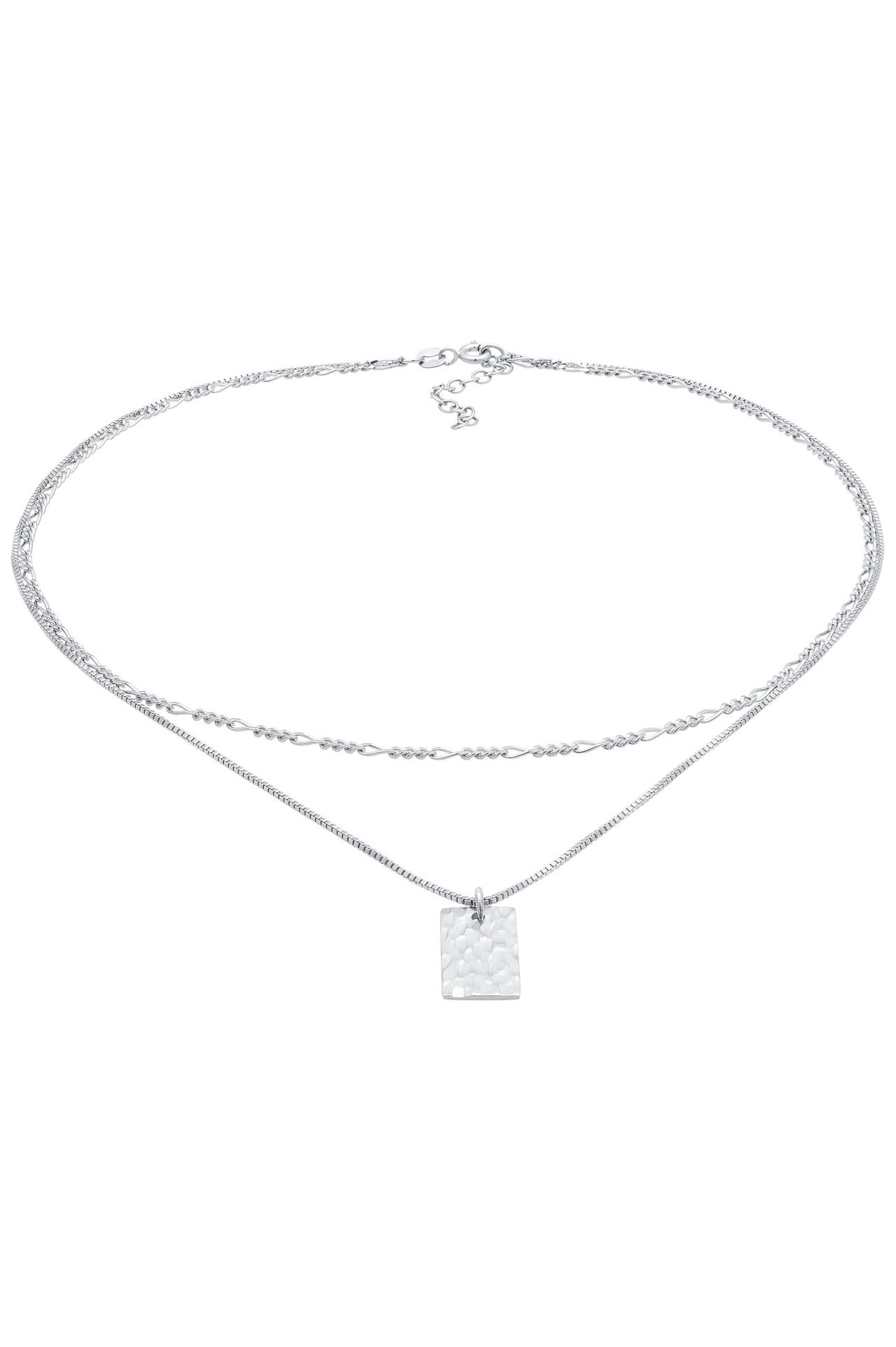 ELLI Kette Layer Plättchen Figaro Boho Trend 925 Silber Silber, Bild 1