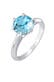 Ring Solitär 925 Sterling Silber, mit Kristallen von Swarovski® Blau