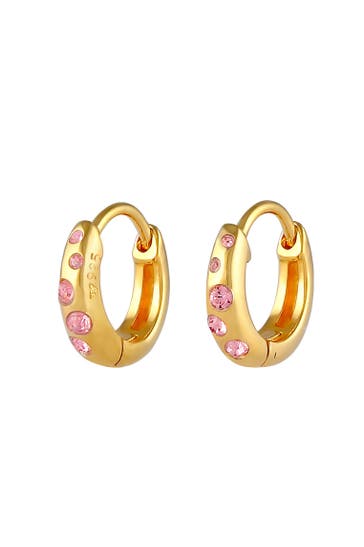 ELLI Ohrringe Kinder Creole Rosa 925 Sterling Silber, mit Kristallen von Swarovski®