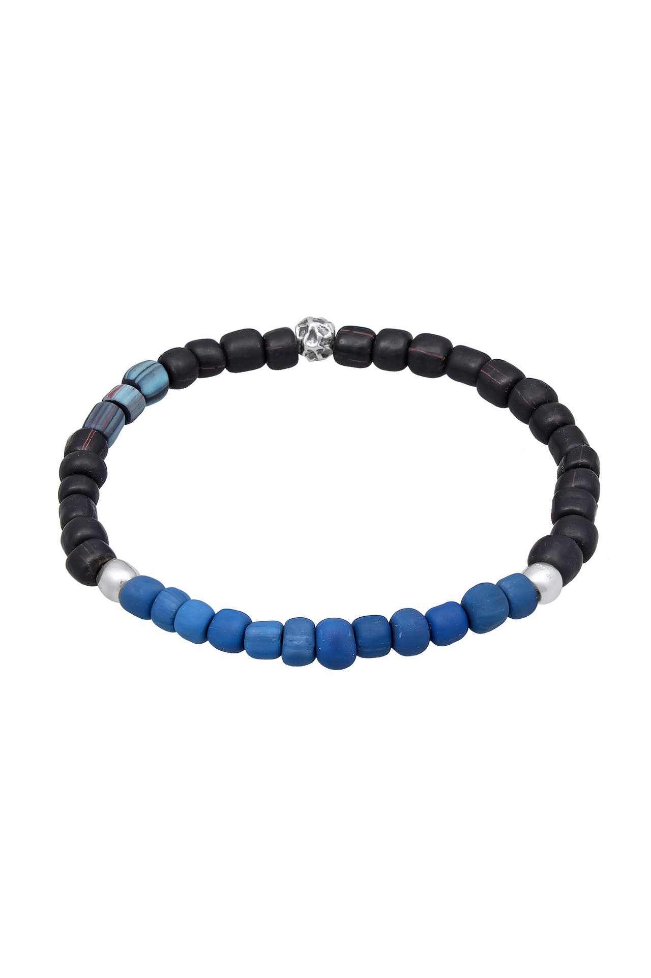 KUZZOI Armband Glas Beads 925 Silber Dunkelblau, Bild 1