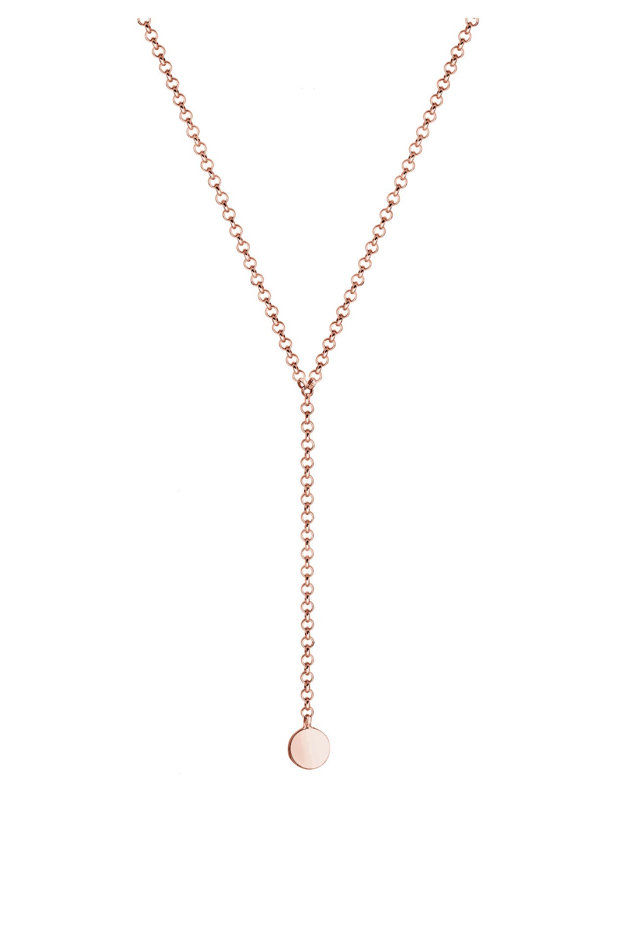 ELLI Kette Choker Y-kette glänzend mit Plättchen 925 Silber Rosegold, Bild 1