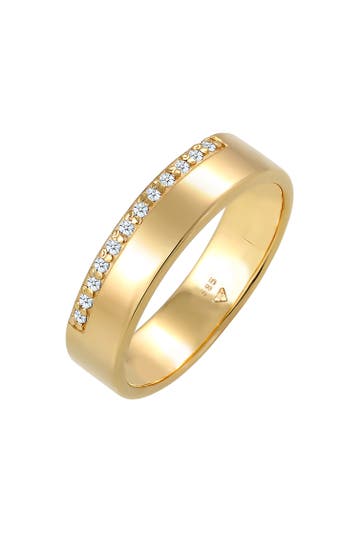 ELLI DIAMONDS Ring Verlobungsring Diamant Weiß Brillantschliff (0.12ct) 585 Gelbgold Gold