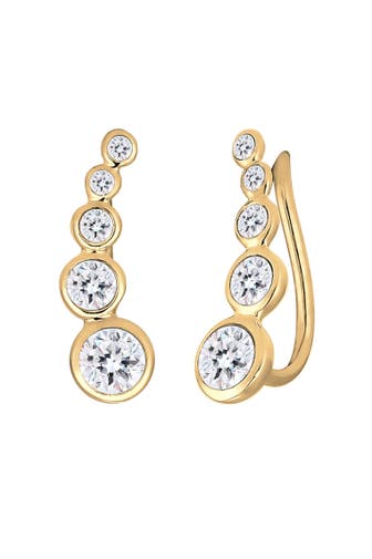 ELLI Ohrringe Ohrklemme Earclimber, mit Kristallen von Swarovski® Gold