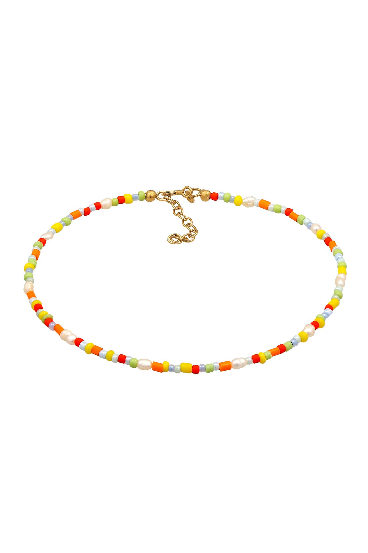 ELLI Fusskettchen Süßwasser-Zuchtperlen Glas Beads Bunt 925 Silber Bunt, Bild 1