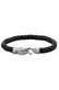 Armband Herren Echtleder Schlange Geflochten 925 Silber