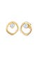Ohrringe Stecker Mondstein Organic Kreis Look 925 Silber Gold