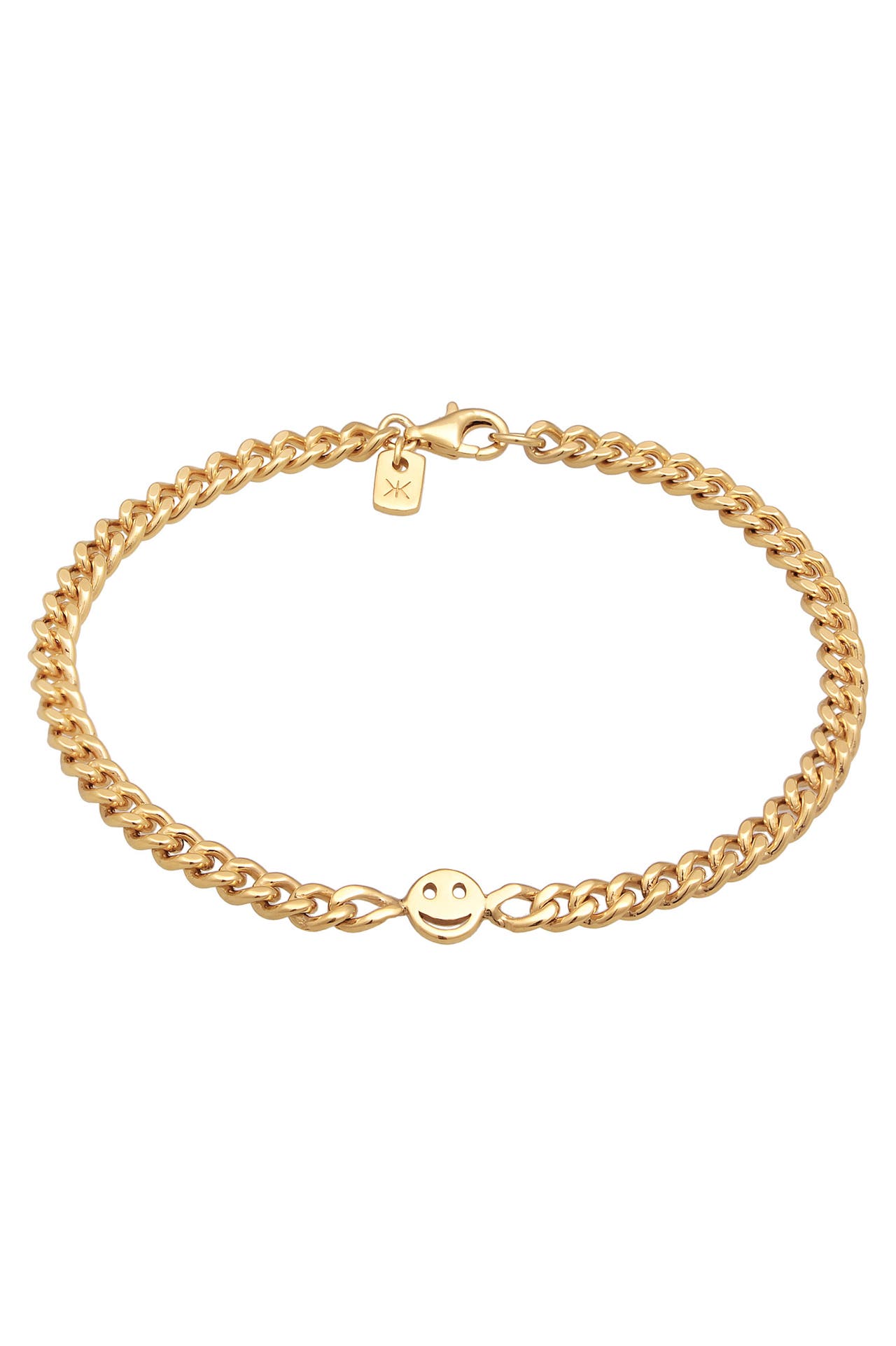 KUZZOI Armband mit Smiling Face 925 Silber Gold, Bild 1