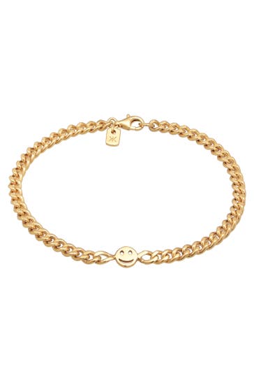KUZZOI Armband mit Smiling Face 925 Silber Gold