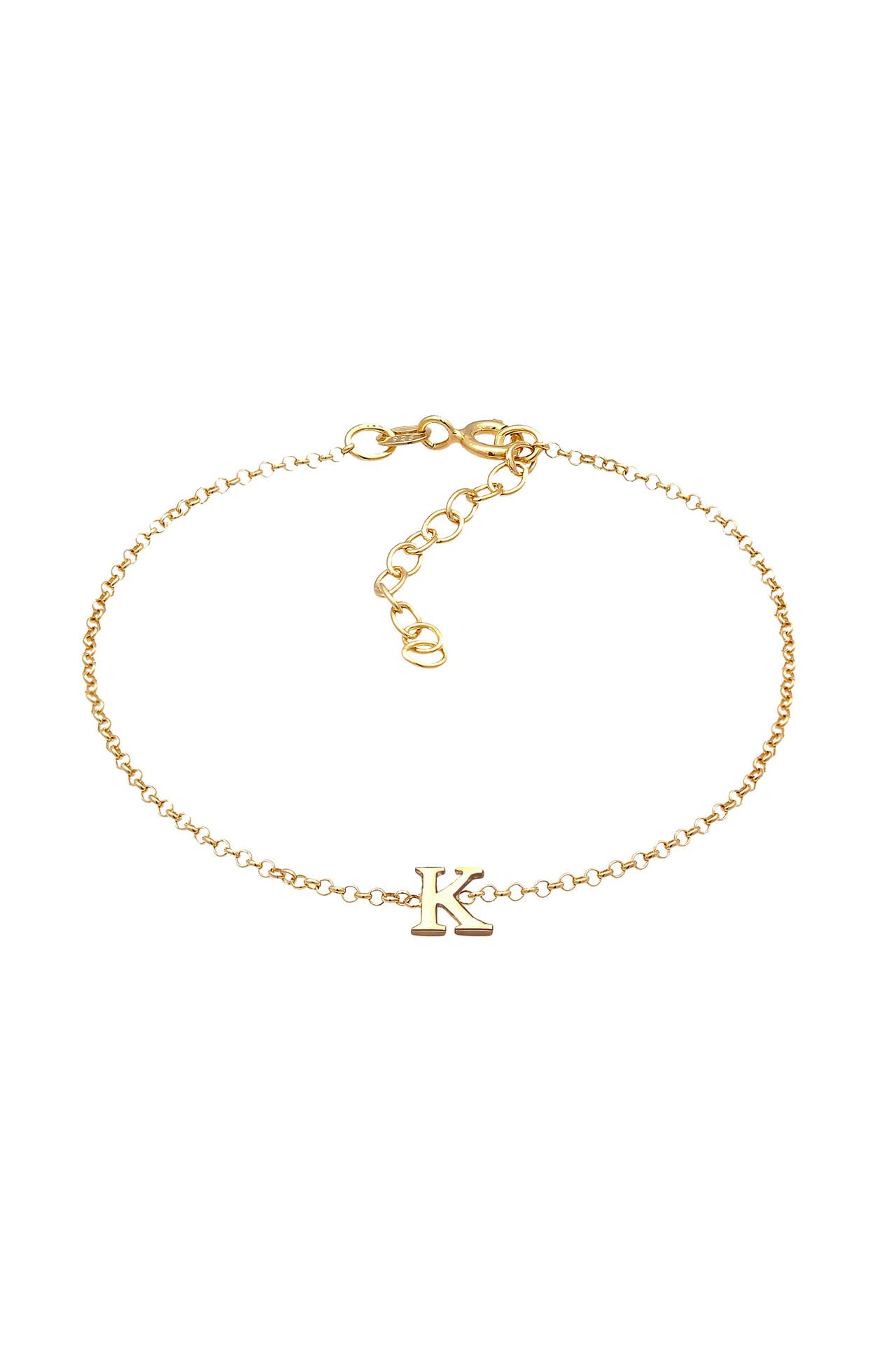ELLI Armband Buchstaben Initialen Anhänger K 925 Silber Gold, Bild 1