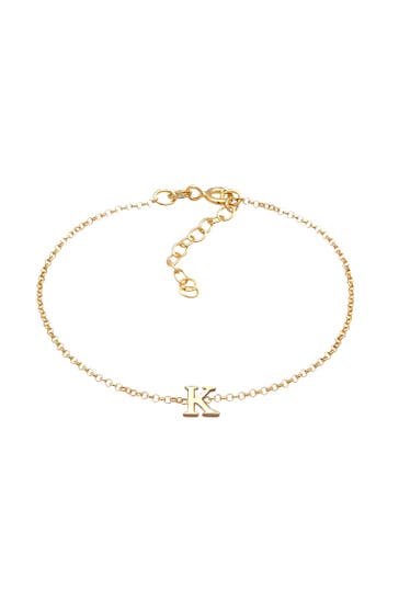 ELLI Armband Buchstaben Initialen Anhänger K 925 Silber Gold