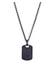 Kette Herren Dog Tag Military Platte Brushed 925 Silber Schwarz