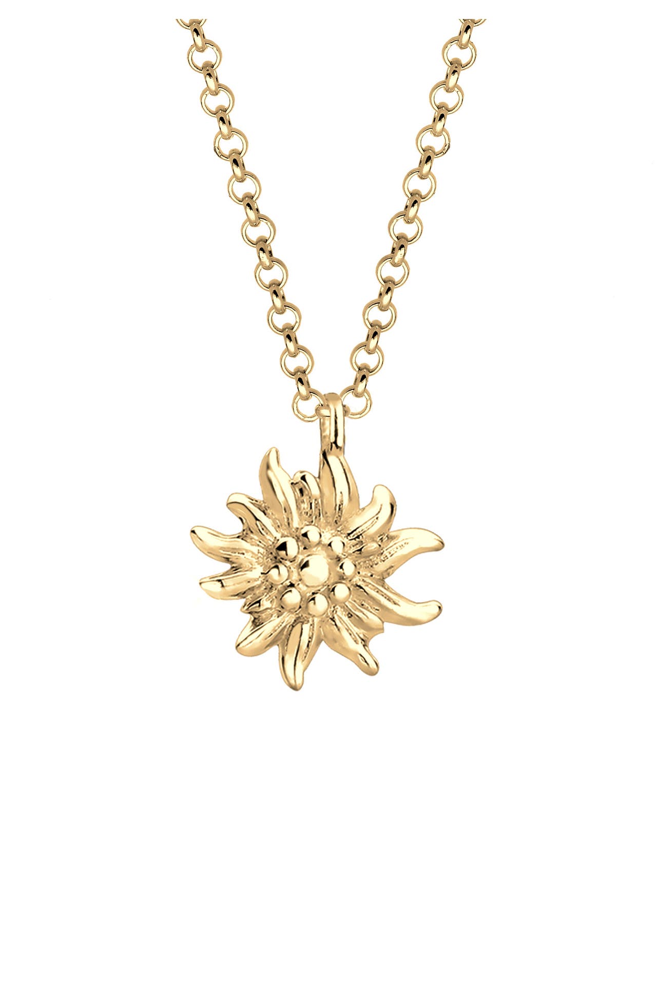 ELLI Kette Edelweiss Symbol Anhänger Tracht 925 Sterling Silber Gold, Bild 1