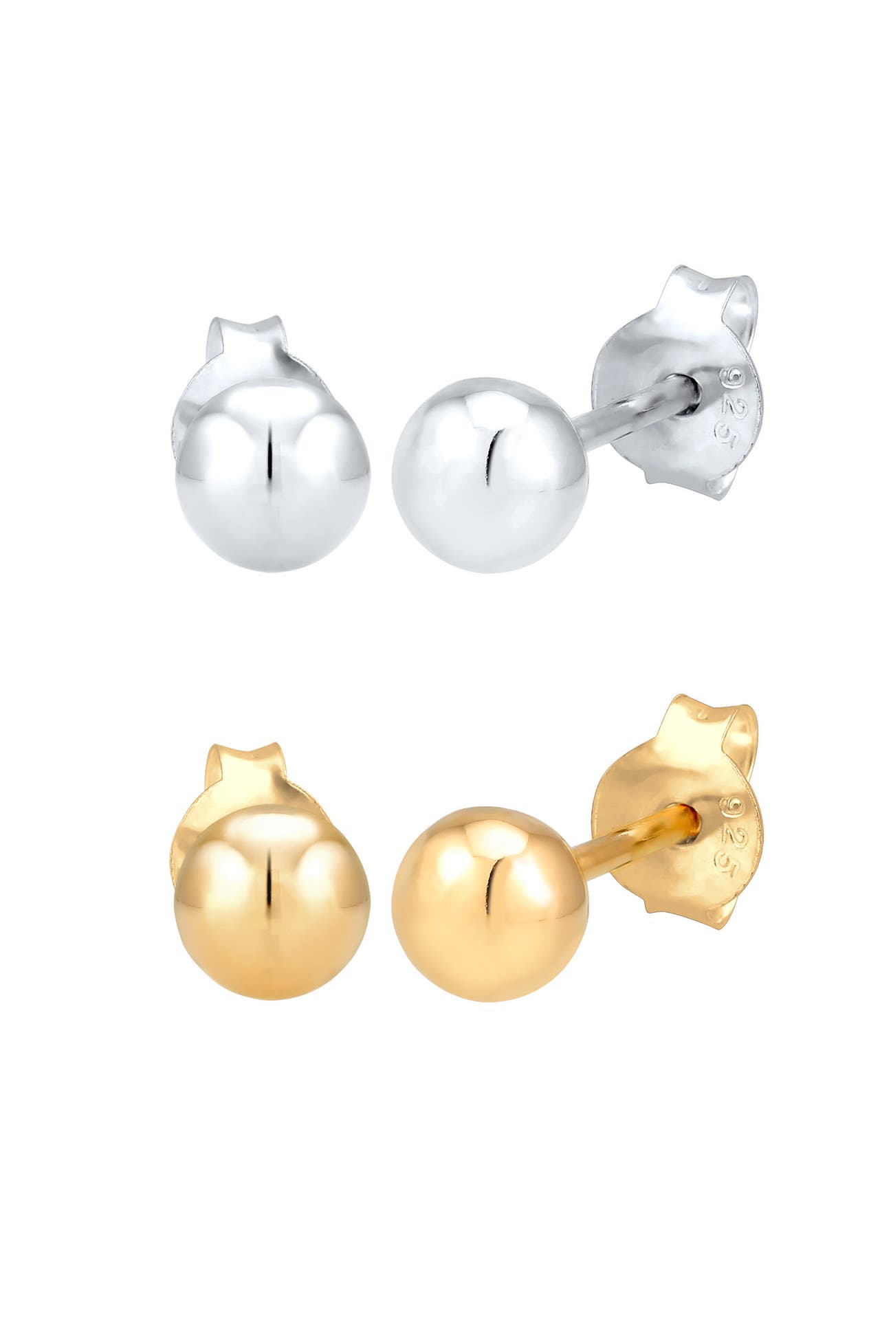 ELLI Ohrringe Ohrringe Kugel 2er Set 925 Sterling Silber bicolor Gold, Bild 1