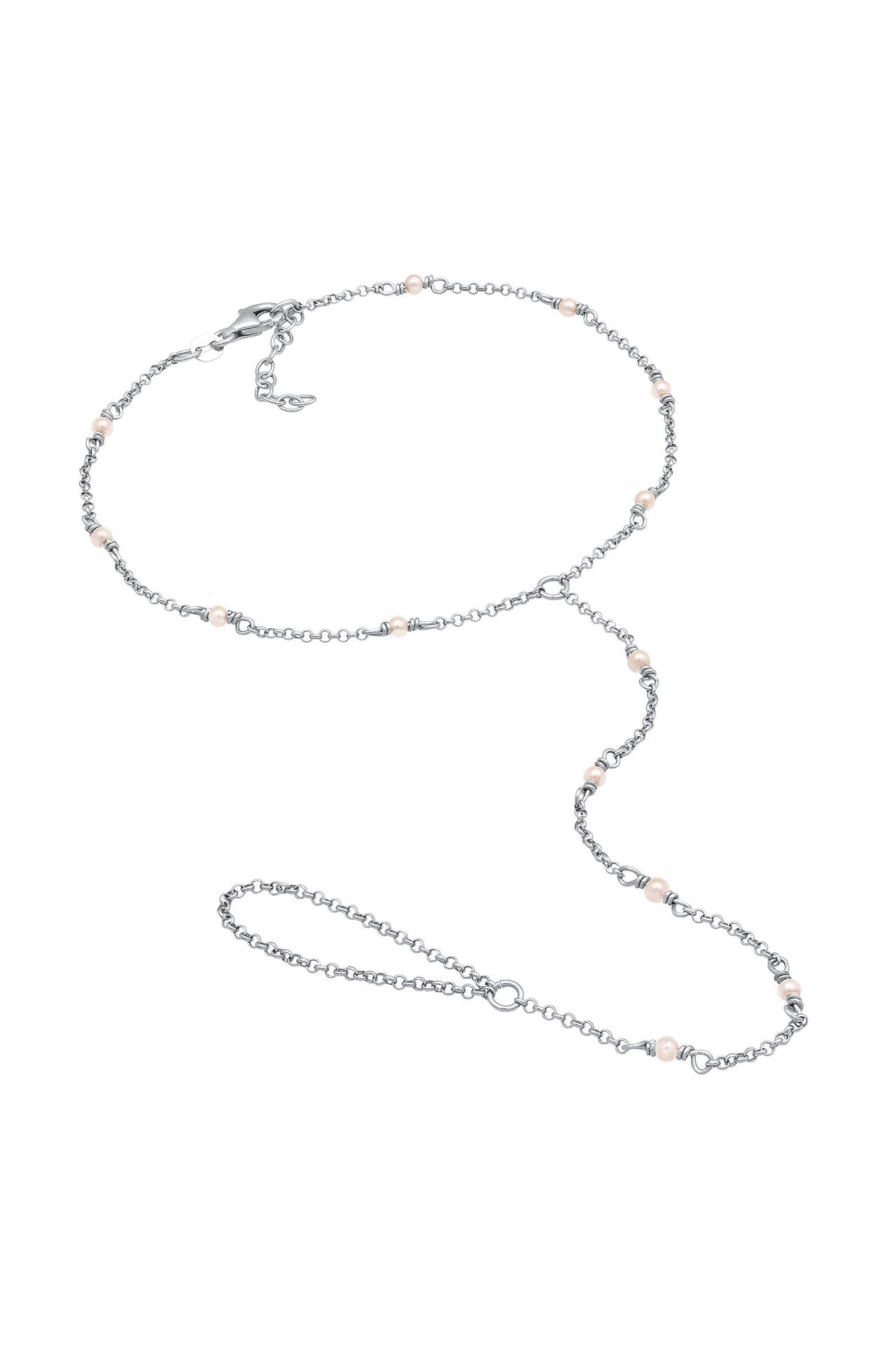 ELLI Fusskettchen Muschelkernperle Fuß Chain 925 Sterling Silber Silber, Bild 1