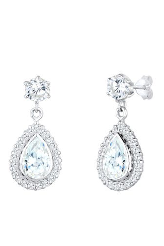 ELLI Ohrringe Tropfen Glamour Eleganz Zirkonia 925 Silber Silber