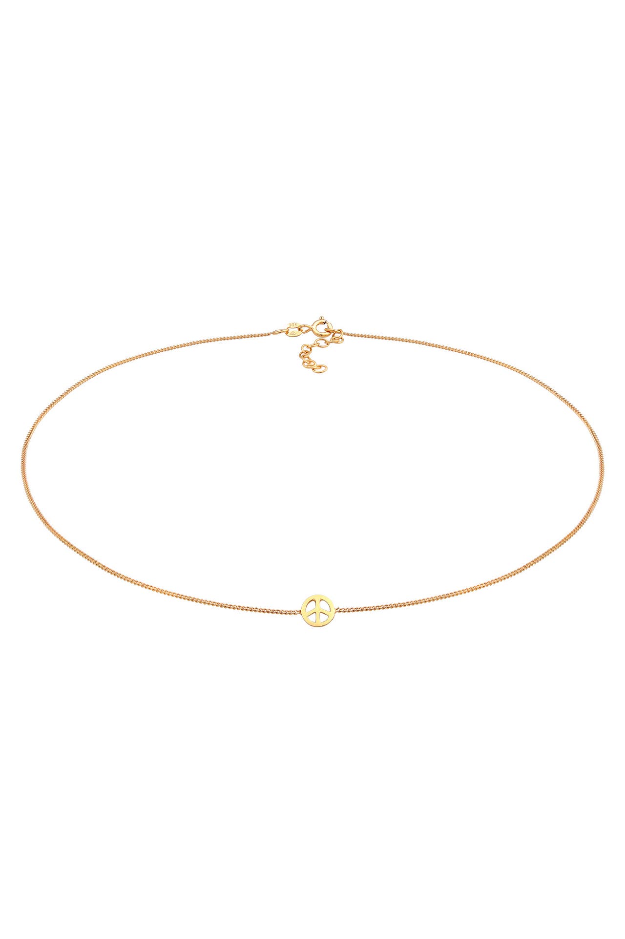 ELLI Kette Choker Peace Symbol Frieden 925 Silber Gold, Bild 1