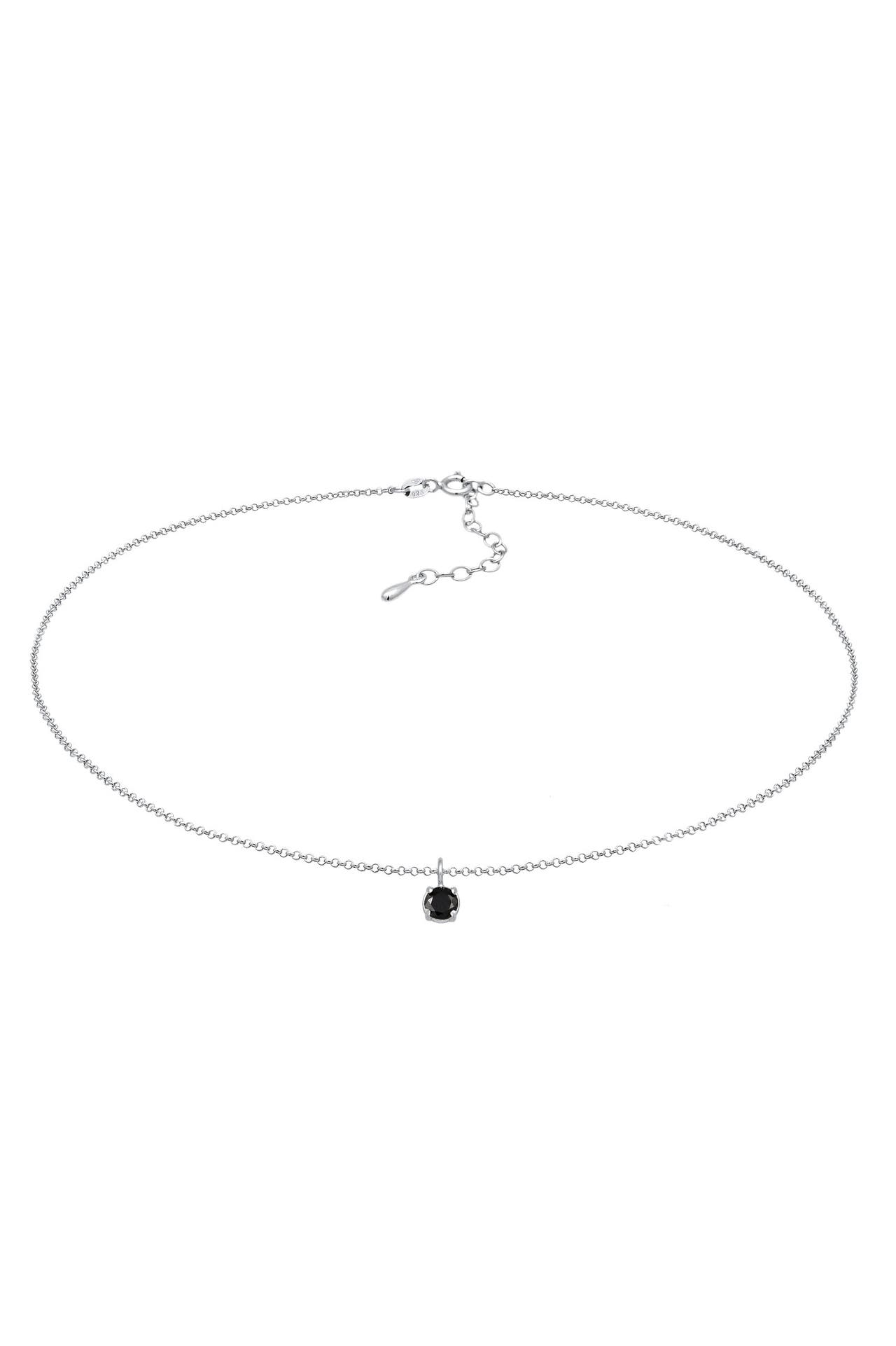 ELLI Kette Choker Zirkonia Solitär Basic 925 Sterling Silber Silber, Bild 1