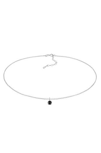 ELLI Kette Choker Zirkonia Solitär Basic 925 Sterling Silber Silber