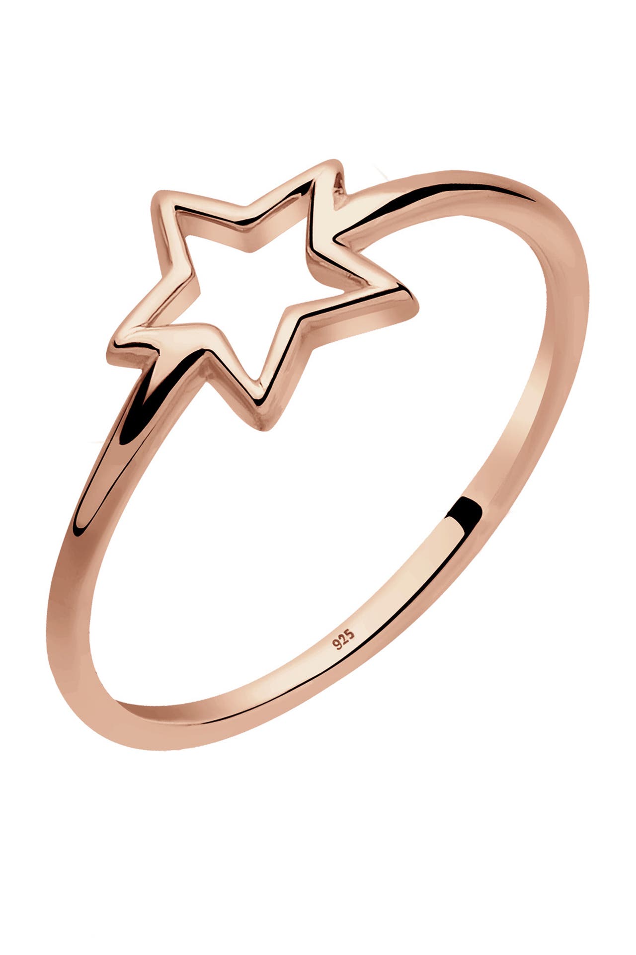 ELLI Ring Trendsymbol Stern 925er Sterling Silber Rosegold, Bild 1