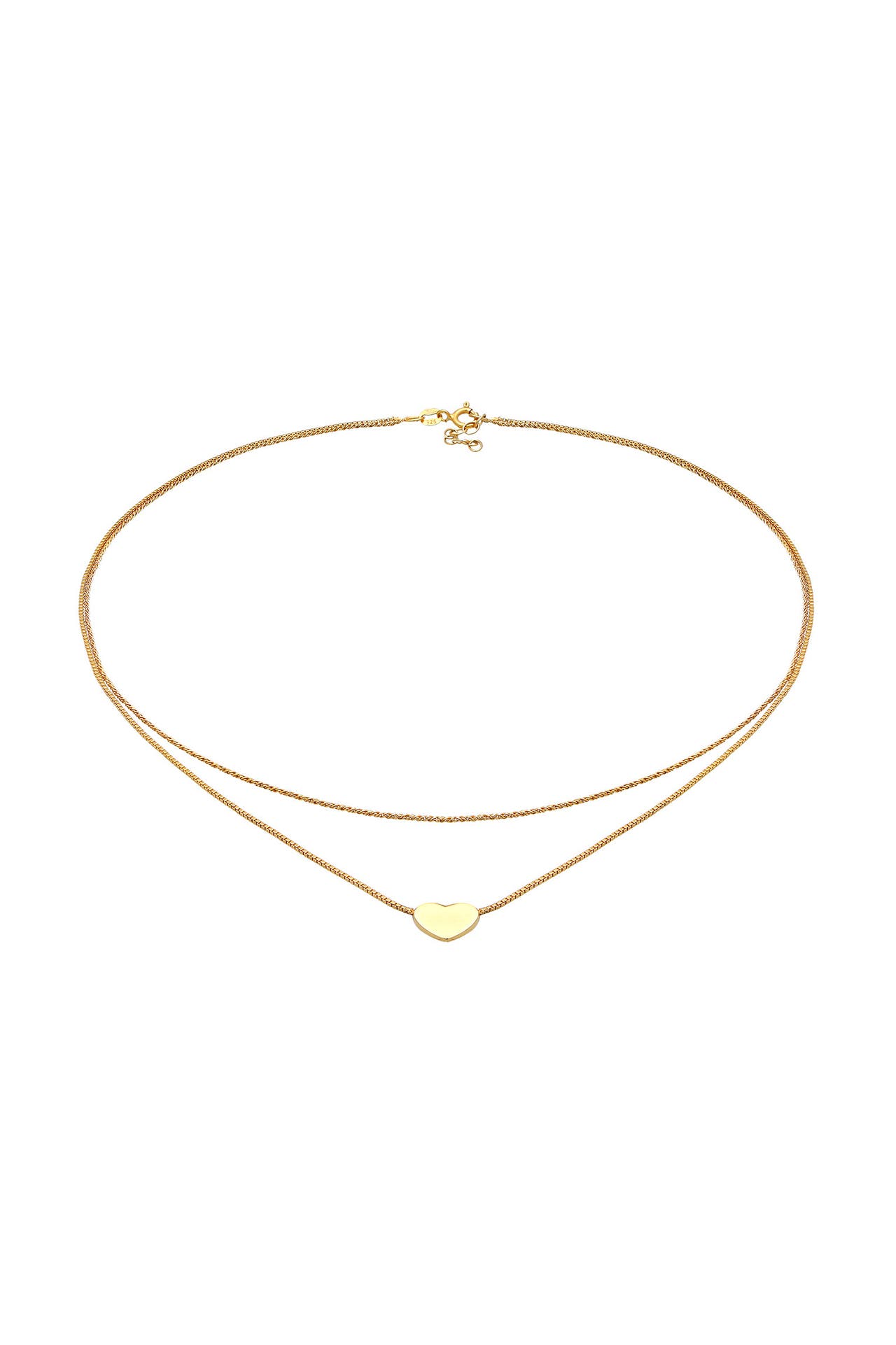 ELLI Kette Choker Layer Look Herz Trend 925 Silber Gold, Bild 1