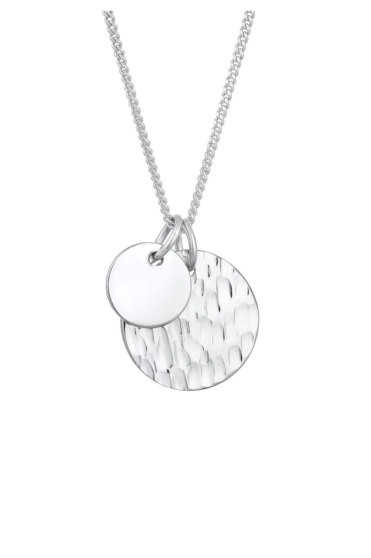 ELLI Kette Plättchen Münzen Gehämmert Look 925 Silber Silber, Bild 1