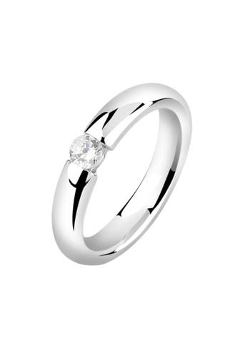 NENALINA Ring Damenring Solitär mit Zirkonia 925 Silber Silber