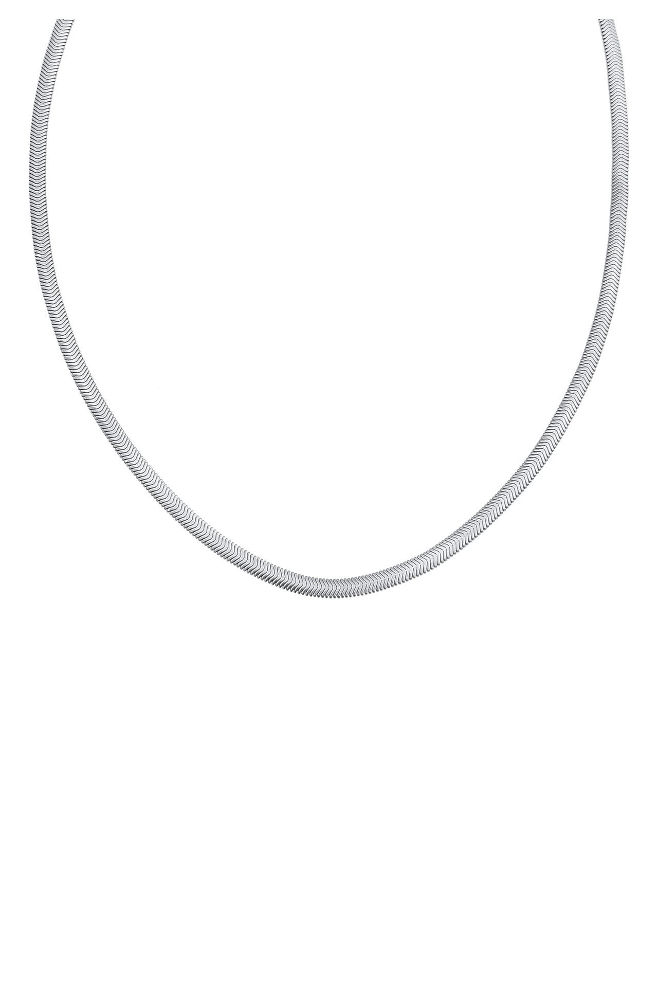 KUZZOI Kette Flache Schlangenkette Fischgräte 925 Silber Silber, Bild 1