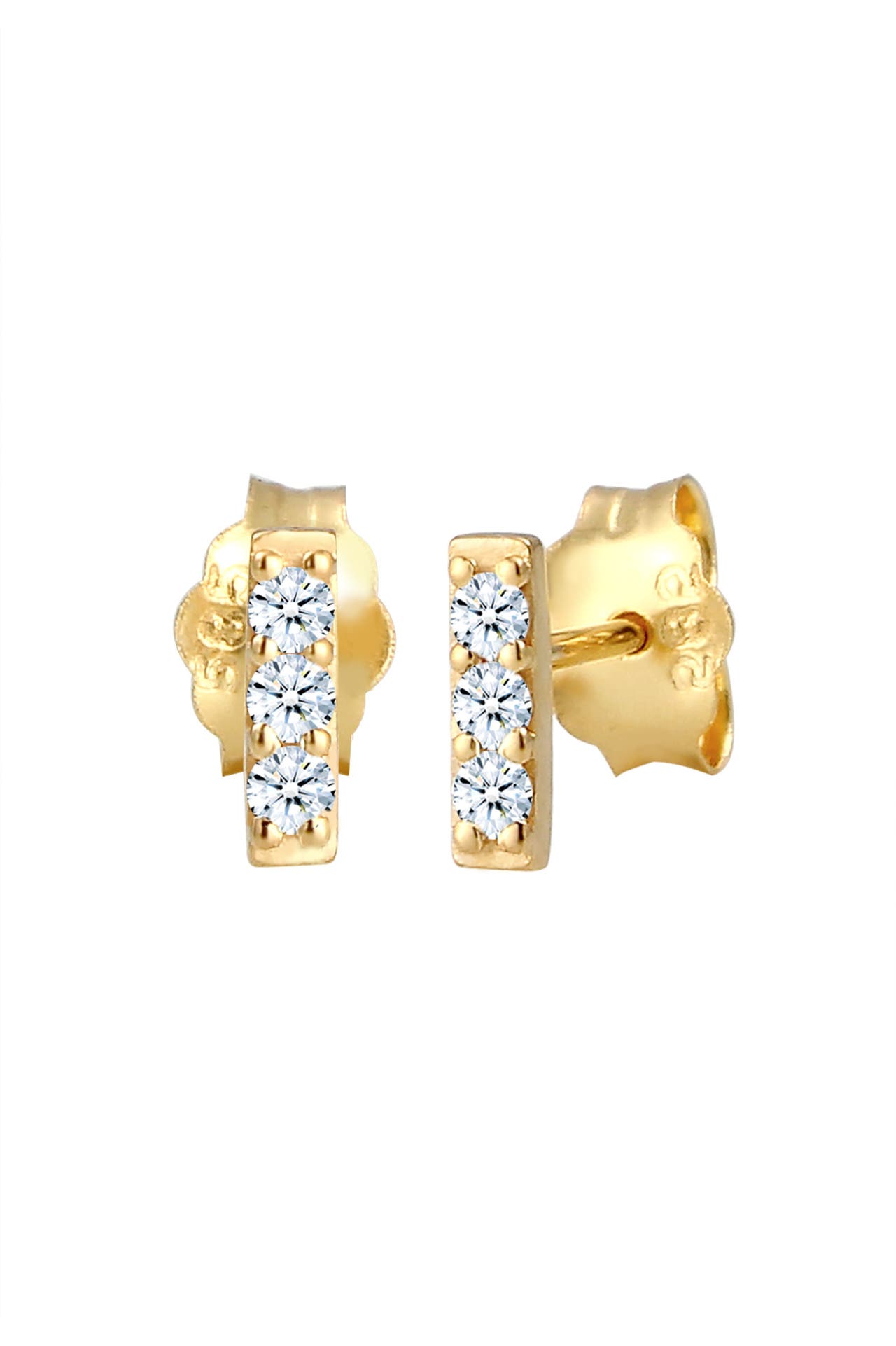 ELLI DIAMONDS Ohrringe Ohrstecker Rechteck Diamant (0.09 ct) 585 Gelbgold Gold, Bild 1