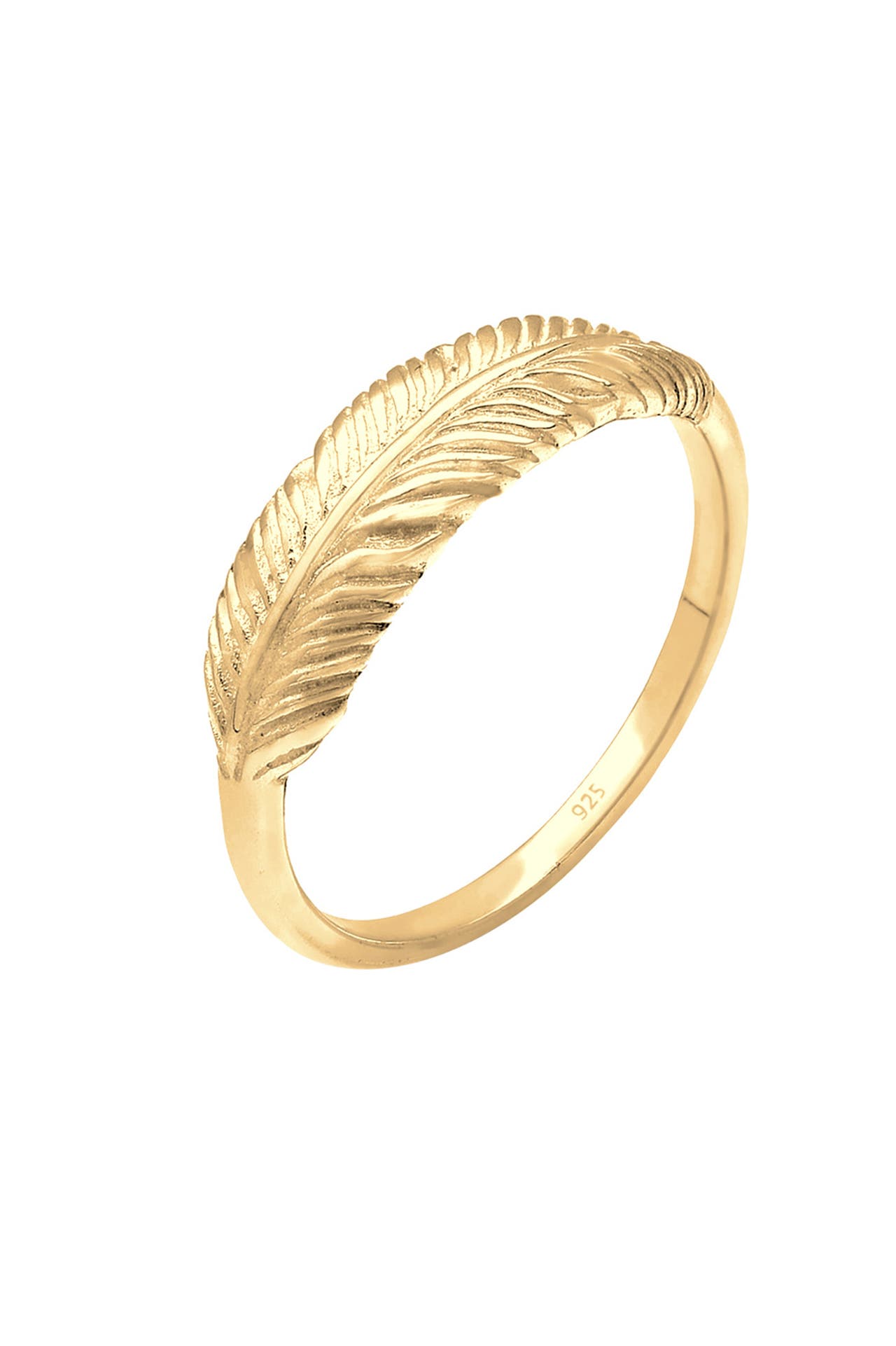 ELLI Ring Silberring Feder 925 Sterling Silber Gold, Bild 1